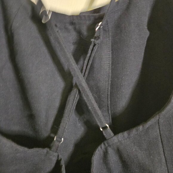 Skylar + Madison Black Wide Leg Spaghetti Strap 100% Linen Jumpsuit Size S - Picture 8 of 10